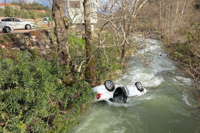 Hatay'da dereye düşen otomobilin sürücüsü yaralandı
