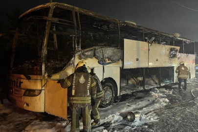 Şehirlerarası yolcu otobüsünde yangın