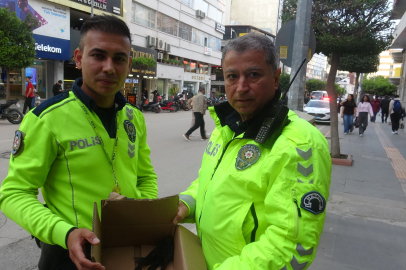 Göç yolunda yorgun düşen Ebabil kuşlarına polisten yürek ısıtan şefkat