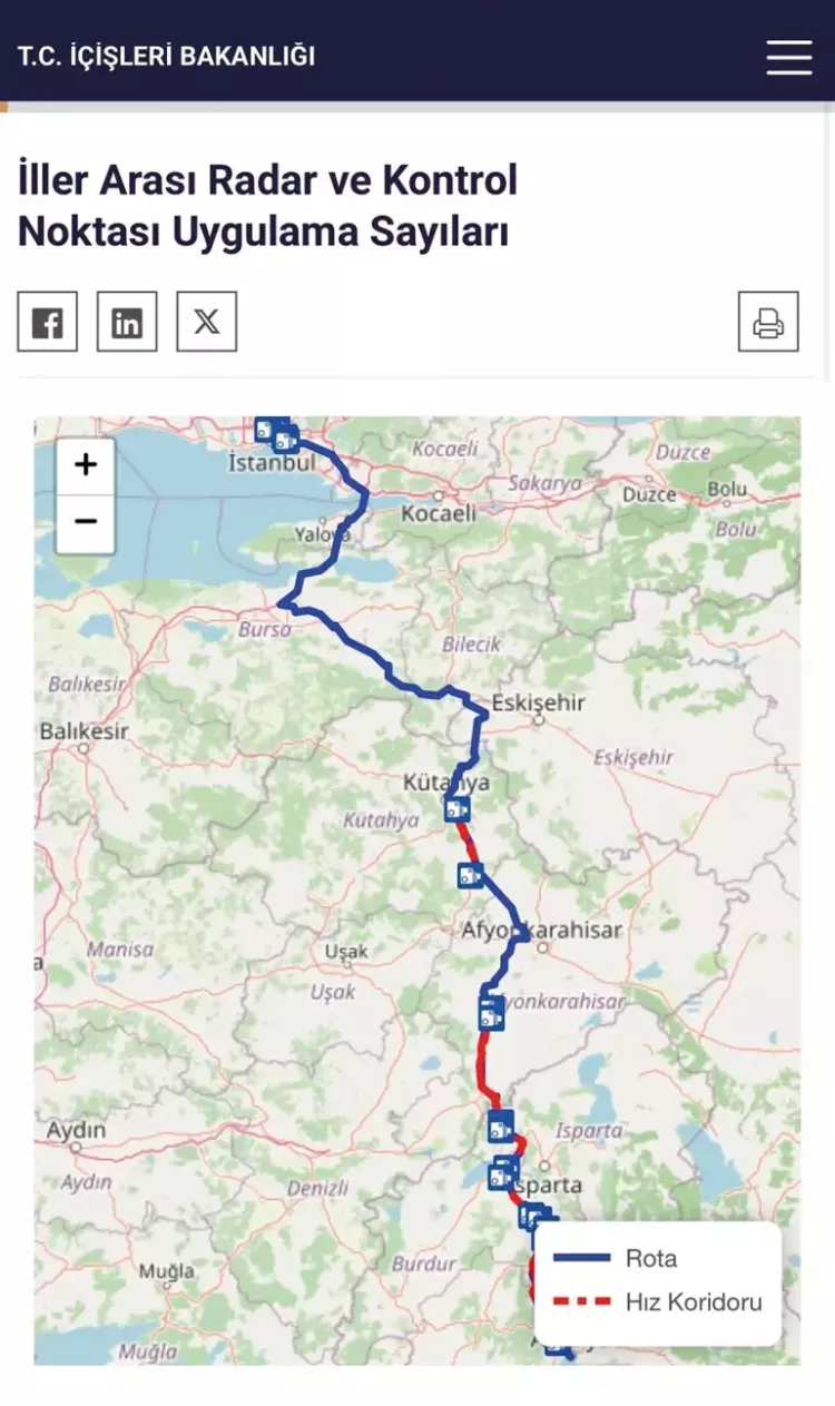 İçişleri Bakanlığı radar ve denetim noktalarını harita üzerinden erişime açtı 2