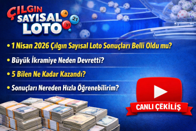1 NİSAN 2026 ÇILGIN SAYISAL LOTO SONUÇLARI AÇIKLANDI! BÜYÜK İKRAMİYE KİM KAZANDI, NE KADAR DEVRETTİ?