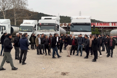 Osmaniye Bahçe'de fuel-oil yüklü tanker şoförlerinin bekleyişi 12. güne girdi