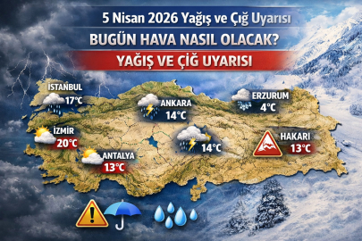 5 NİSAN 2026 PAZAR HAVA DURUMU | BUGÜN HANGİ BÖLGELERDE YAĞIŞ VAR, ÇIĞ TEHLİKESİ VAR MI?