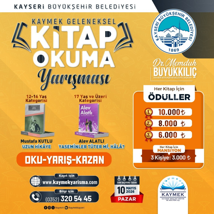 KAYMEK'ten ödüllü kitap okuma yarışması Toplam 66 bin TL ödül dağıtılacak 2