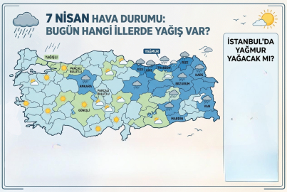 7 Nisan 2026 Salı hava durumu: Bugün hangi illerde yağış var? İstanbul’da yağmur yağacak mı?