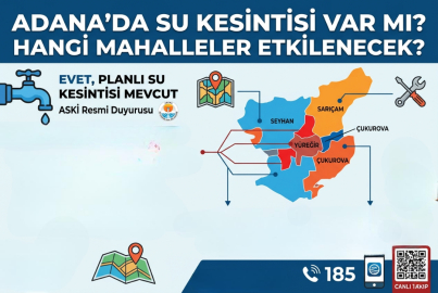 Adana’da 9 Nisan Perşembe su kesintisi var mı? Hangi mahalleler etkilenecek? Sular ne zaman gelecek?