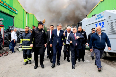 Vali Yavuz'dan yangın alanına yakın takip