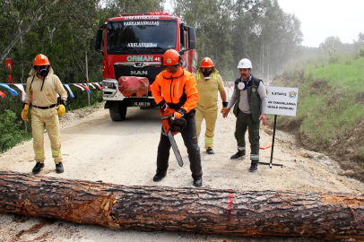 Alevle savaşan kahramanlar parkurda mücadele etti