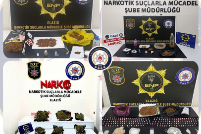 Elazığ polisinden zehir tacirlerine darbe: Kilolarca uyuşturucu ele geçirildi