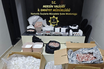 Mersin'de dev narkotik operasyonu: Sentetik ecza imalathanesi çökertildi