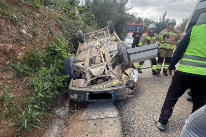 Hatay Belen'de kontrolden çıkan otomobil takla attı: 2 yaralı