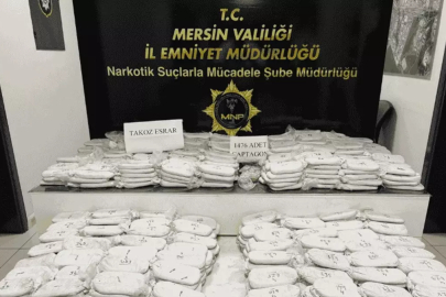 Mersin'de dev uyuşturucu operasyonu: 6 valiz içerisinde 185 kilo takoz esrar ele geçirildi