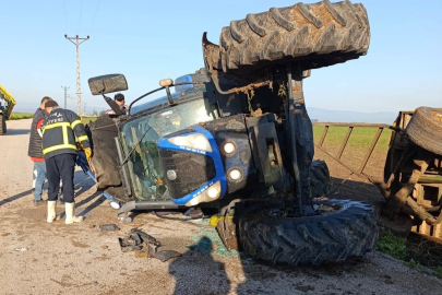 Reyhanlı'da direksiyon hakimiyetini kaybeden traktör sürücüsü devrilen aracın altında kaldı