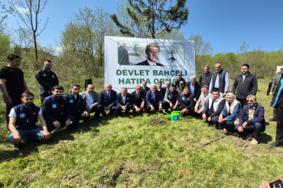 Düzce'de Devlet Bahçeli Hatıra Ormanı'na fidan dikildi