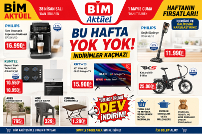 BİM 1 Mayıs kataloğu bomba gibi: Espresso makinesi, TV, e-bike kapış kapış gidecek