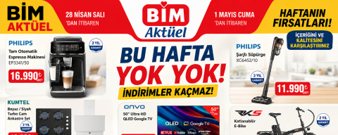 BİM 1 Mayıs kataloğu bomba gibi: Espresso makinesi, TV, e-bike kapış kapış gidecek
