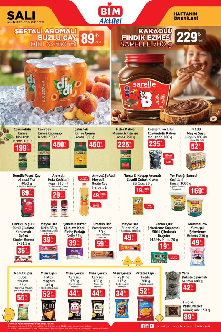 BİM 28 NİSAN SALI AKTÜEL ÜRÜNLER KATALOĞU