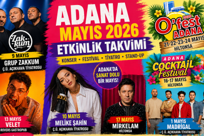 Adana Mayıs 2026 etkinlikleri: Konser, festival ve sahne şovları takvimi belli oldu