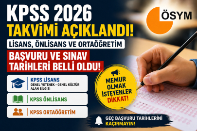 KPSS 2026 başvuru tarihleri açıklandı! Lisans, Önlisans ve Ortaöğretim sınav takvimi belli oldu
