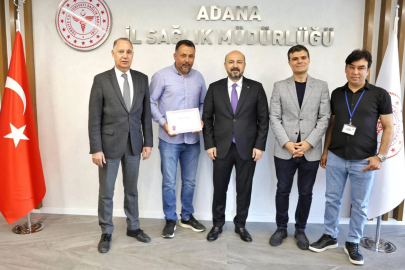 Adana İl Sağlık Müdürü Uzm. Dr. Nacar’dan Köroğlu’na başarı belgesi
