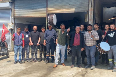 Düziçi sanayi sitesinde 1 Mayıs coşkusu: Esnaf halaylarla kutladı