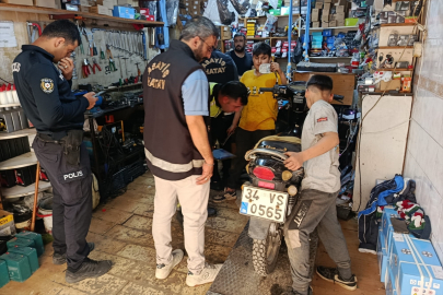 Hatay polisinden motosiklet tamirhanelerine sıkı denetim