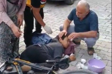 Osmaniye’de ayağı bisikletin tekerine sıkışan çocuk ekiplerce kurtarıldı