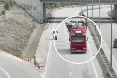 Hatay O-53 otoyolunda kuralları hiçe sayan sürücüler dron kamerasına yakalandı