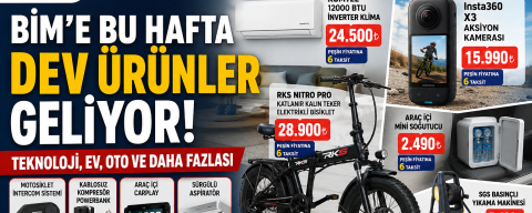 BİM’de dev cuma çıkartması: 15 Mayıs Cuma klima, elektrikli bisiklet ve aksiyon kamerası satışta