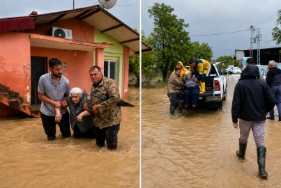 Osmaniye'de sel baskını: Evinde mahsur kalan yaşlı kadın tahliye edildi