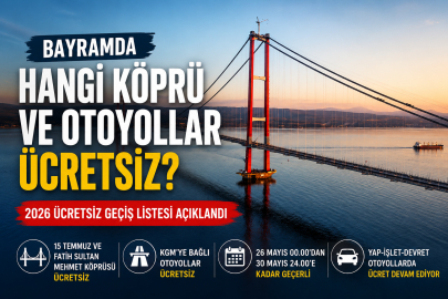 Bayramda hangi otoyol ve köprüler ücretsiz? 2026 Kurban Bayramı ücretsiz geçiş listesi açıklandı