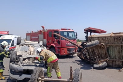Hatay'da otomobil ters döndü: 2 yaralı var