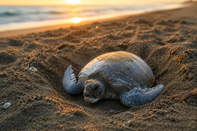 Caretta carettalar Mersin sahillerinde yumurtlamaya başladı