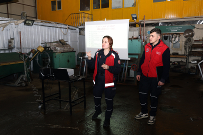 Talas'ta işçilere yangın eğitimi