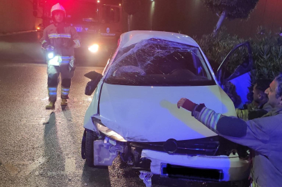Hatay İskenderun'da alt geçitte kaza: Otomobil duvara çarptı