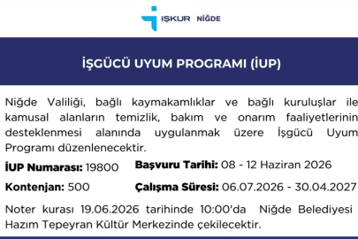 Niğde Valiliği 500 personel alacak! İŞKUR İUP başvurularında son günlere girildi