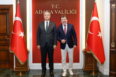Adanalı sanatçı Ahmet Selçuk İlkan'dan Vali Mustafa Yavuz'a ziyaret