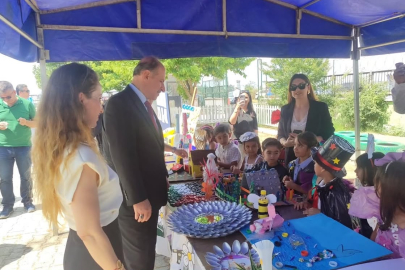 Gizem Akdeniz Anaokulu’nda miniklerin atık malzemelerden yaptığı eserler beğeni topladı