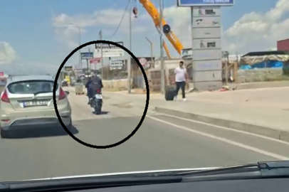 Trafikte tek teker yaparak ilerleyen sürücüye 46 bin TL ceza