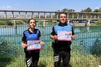 Mersin'de polis harekete geçti! Baraj gölünde yüzen çocuklara müdahale