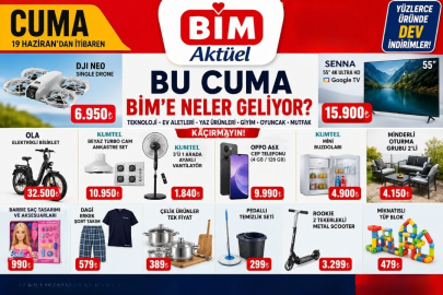 BİM 19 Haziran 2026 Aktüel Ürünler Kataloğu Açıklandı! Bu Cuma BİM'e Neler Geliyor? Drone, Elektrikli Bisiklet ve Dev İndirimler Dikkat Çekiyor