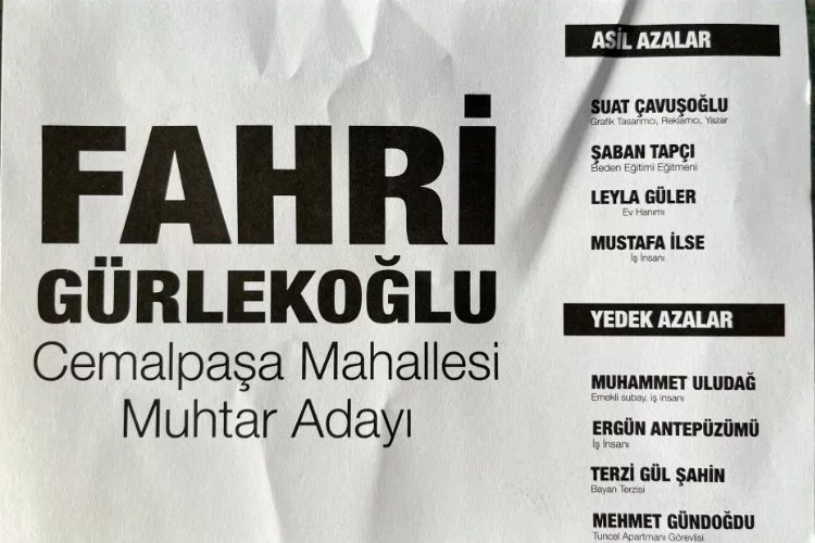 Adana'da muhtar adayının mesleğini oy pusulasına yazması nedeniyle adaylığı iptal edildi