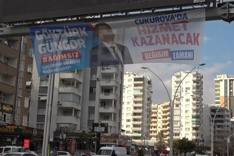 Adana'da seçim öncesi aday afişleri çevre kirliliğine neden oluyor