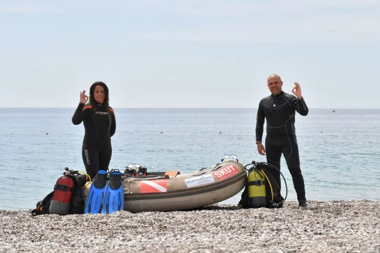 Antalya'da suda arama kurtarma tatbikatı yapıldı