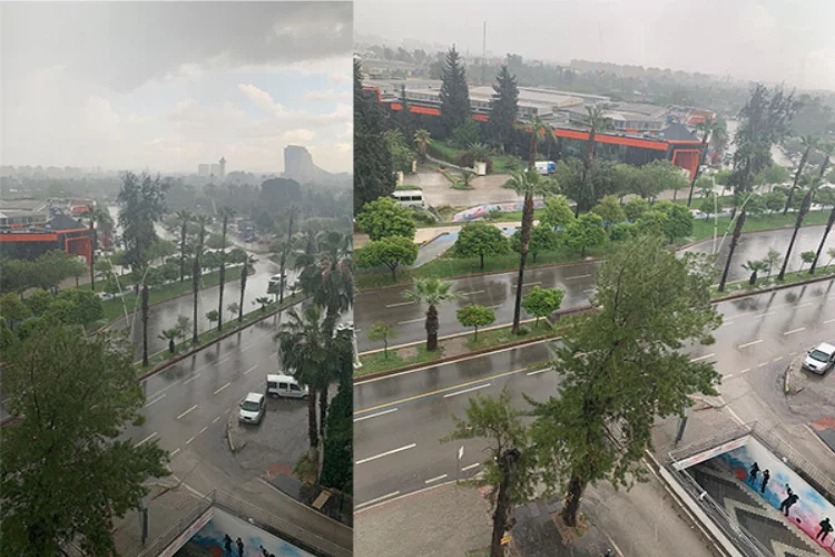 Adana'da yoğun yağış ve dolu