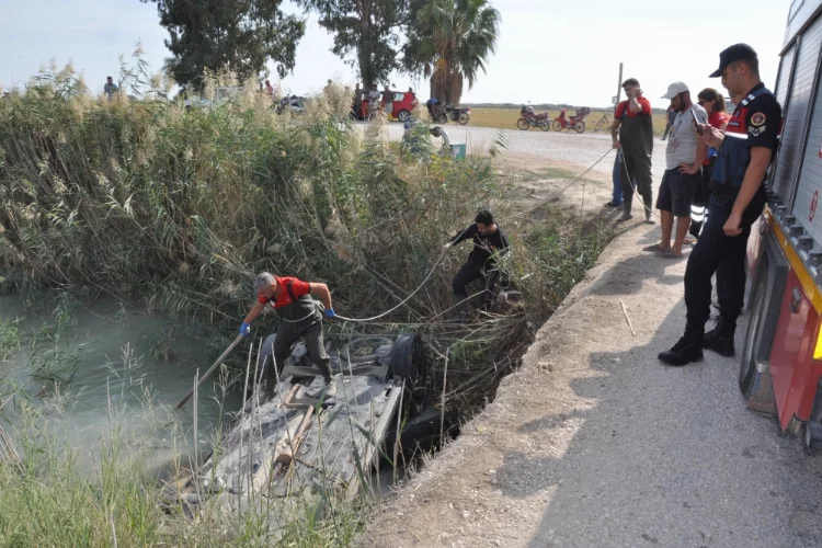 Mersin'de sulama kanalına devrilen cipin sürücüsü öldü