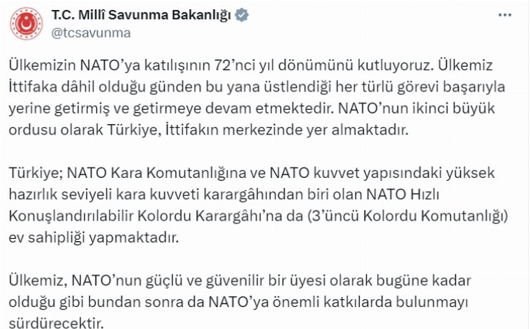 Milli Savunma Bakanlığı'ndan 'NATO' paylaşımı 2