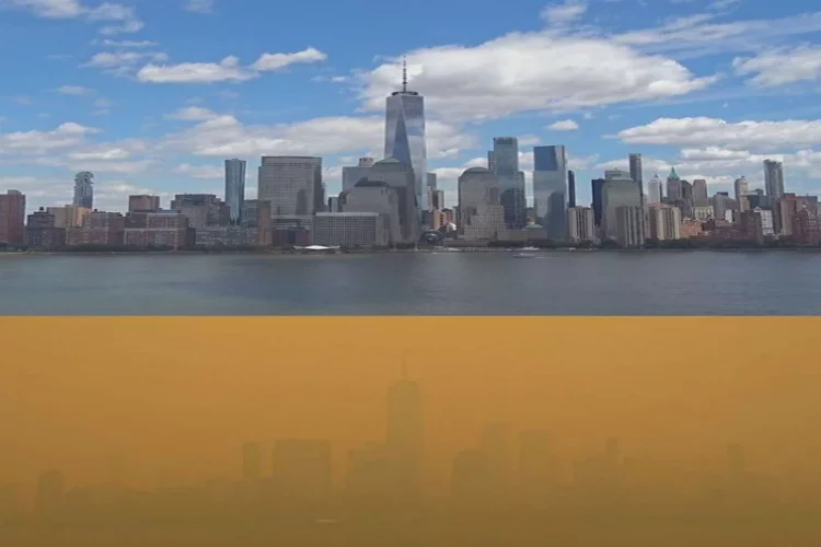 Kanada'daki orman yangınlarından etkilenen New York'ta uçak seferleri ertelendi