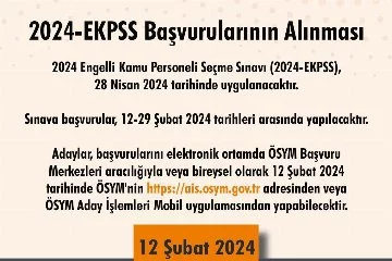 ÖSYM: 2024-EKPSS başvuruları başladı