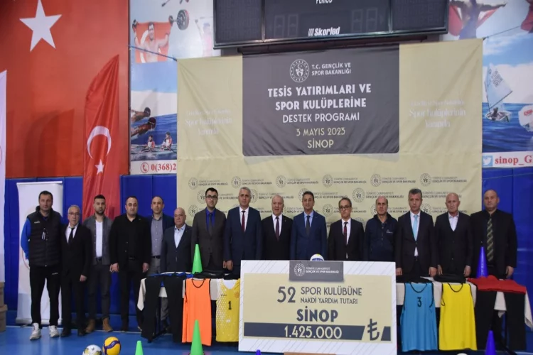 Sinop’ta 52 spor kulübüne 1,4 milyon lira destek